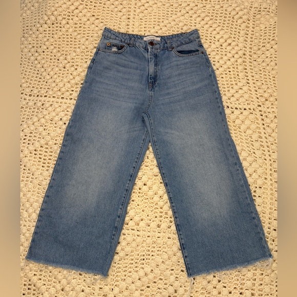 Women's Blue Wide-Leg Jeans - Picture 1 of 12